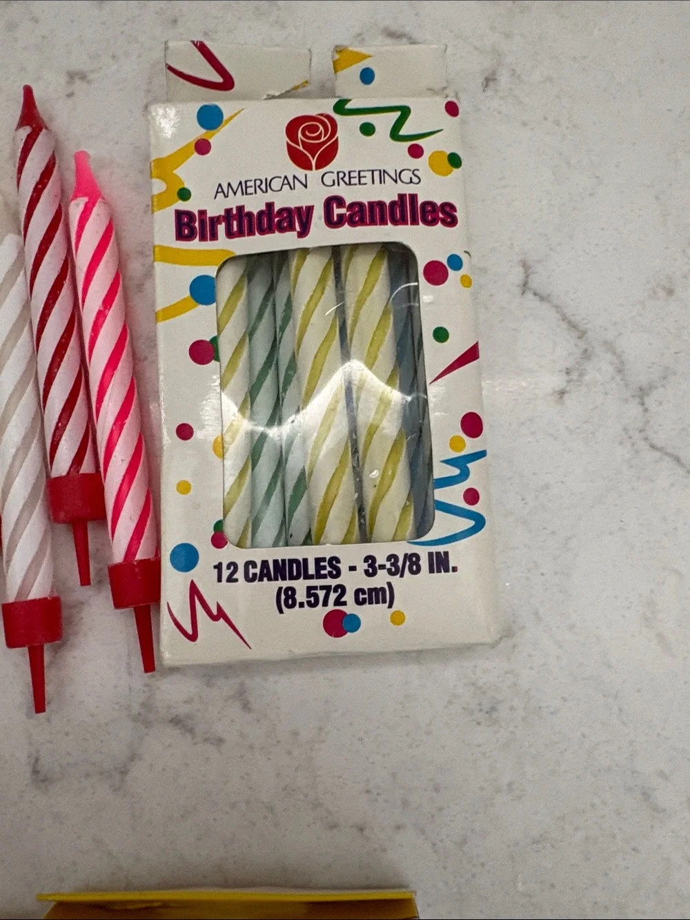 Assorted Party Birthday Candles Set in White, Pink, Blue, Silver, Yellow
